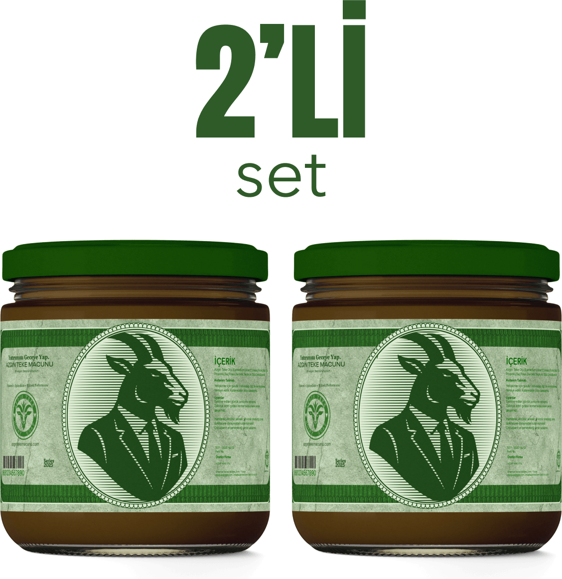 AzgınTeke Otu Macunu 225Gr ERKEK 2'li Set
